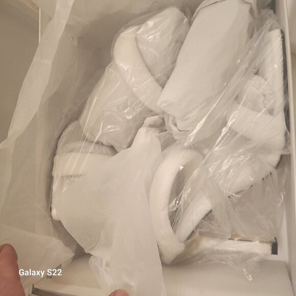 Good American Terry Slide On Sandal White Heels. NIB. Size : Various - Picture 9 of 9